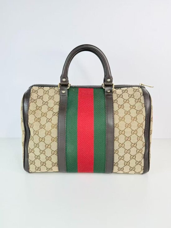Gucci Handbags - Gucci vintage gg canvas web boston bag